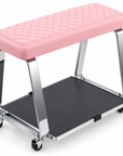 Professional Rolling Pedicure Footrest – Padded Salon Foot Rest with Storage Platform