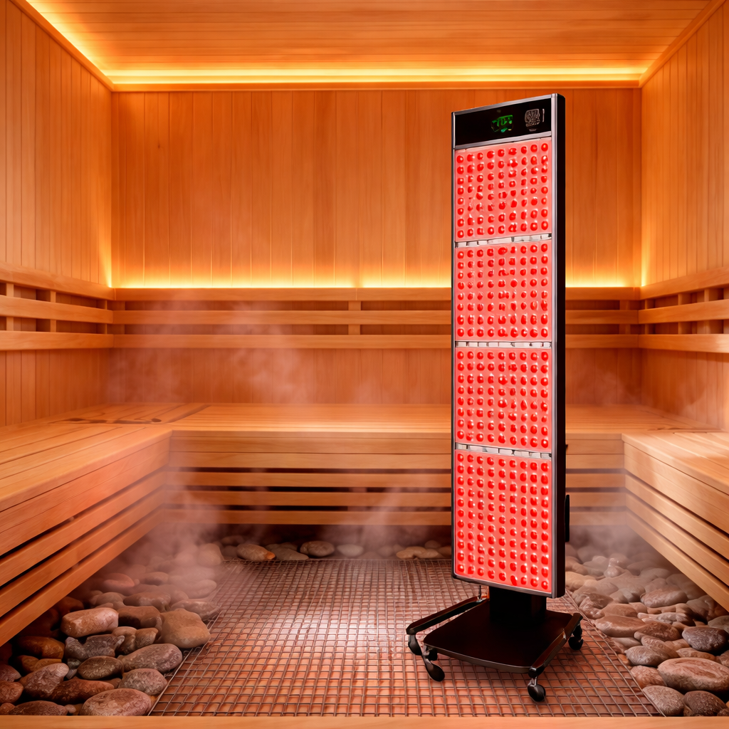 THEIA Infrared Red Light Sauna Panel – Standing Indoor LED Light Sauna, 660nm & 850nm, 1600W, Full Body Use