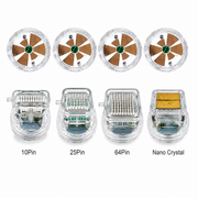 RF Microneedling Replacement Cartridge (10 Pins, 25 Pins, 64 Pins, Nano Crystal) with Disposable Connection Tube for Fractional RF Microneedling Machine