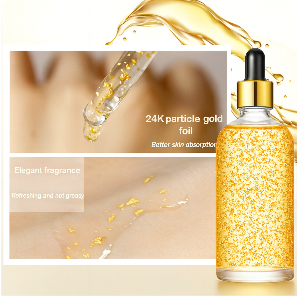 24K Gold Niacinamide Skincare Set – Anti-Aging Serum, Collagen Eye Cream & Dark Circle Remover