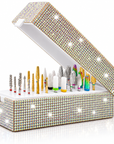 Nail Drill Bit Organizer – 30-Hole Crystal Storage Box for Manicure Tools