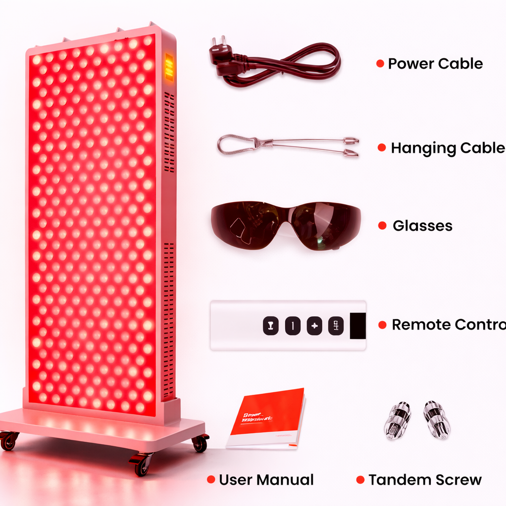 Red Light Therapy Panel – 432 LEDs, Touch Screen, 8 Wavelengths | Elite Red Light Therapy
