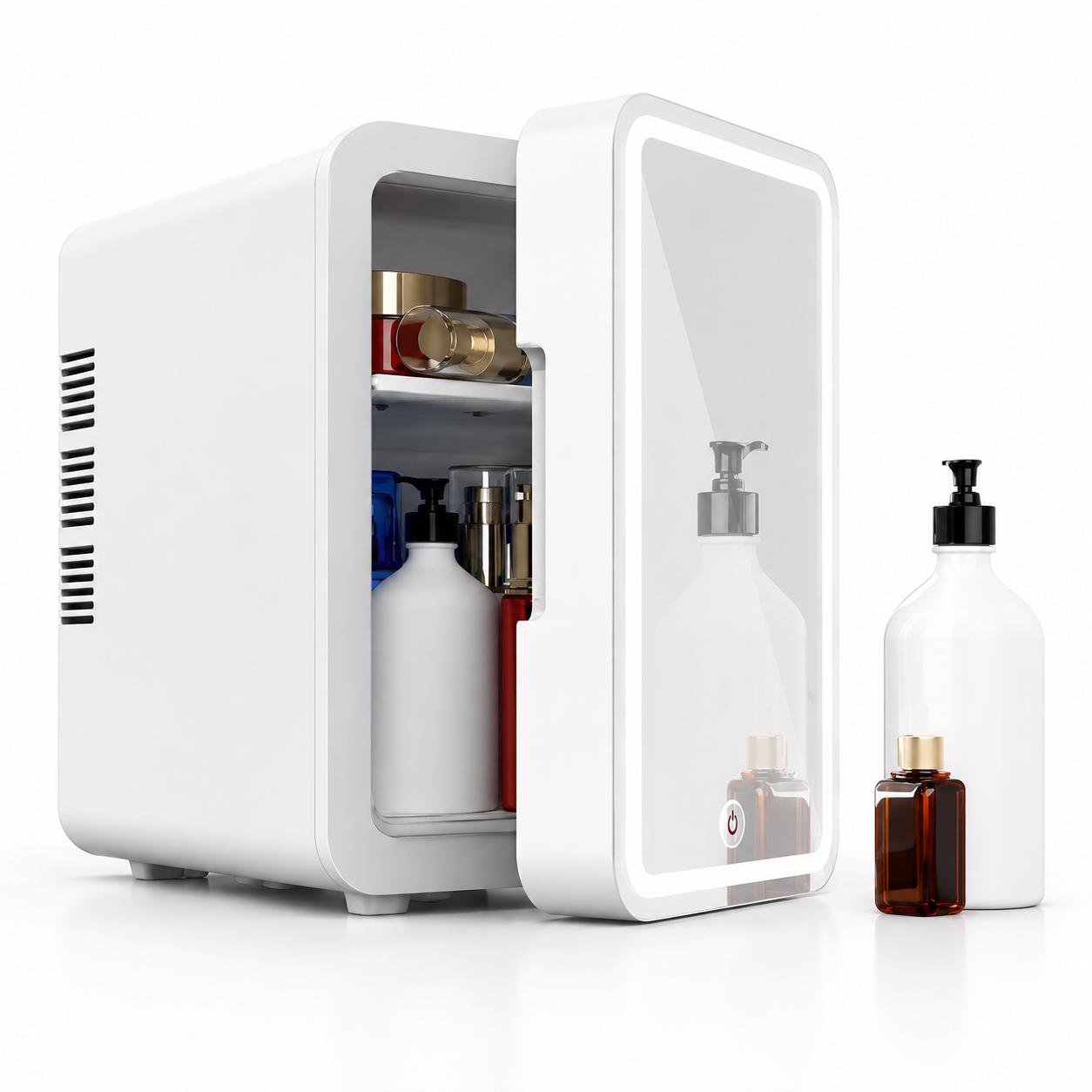 4L Cosmetic & Skincare Mini Fridge with LED Mirror – Portable Hot & Cold Beauty Fridge