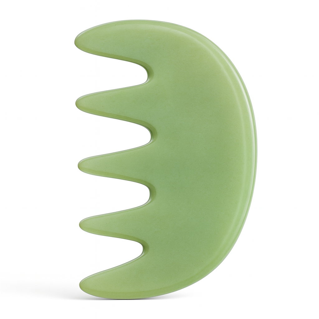 Theia Premium Natural Jade Gua Sha Comb Set – Multi-Shape Massager for Face, Scalp & Body