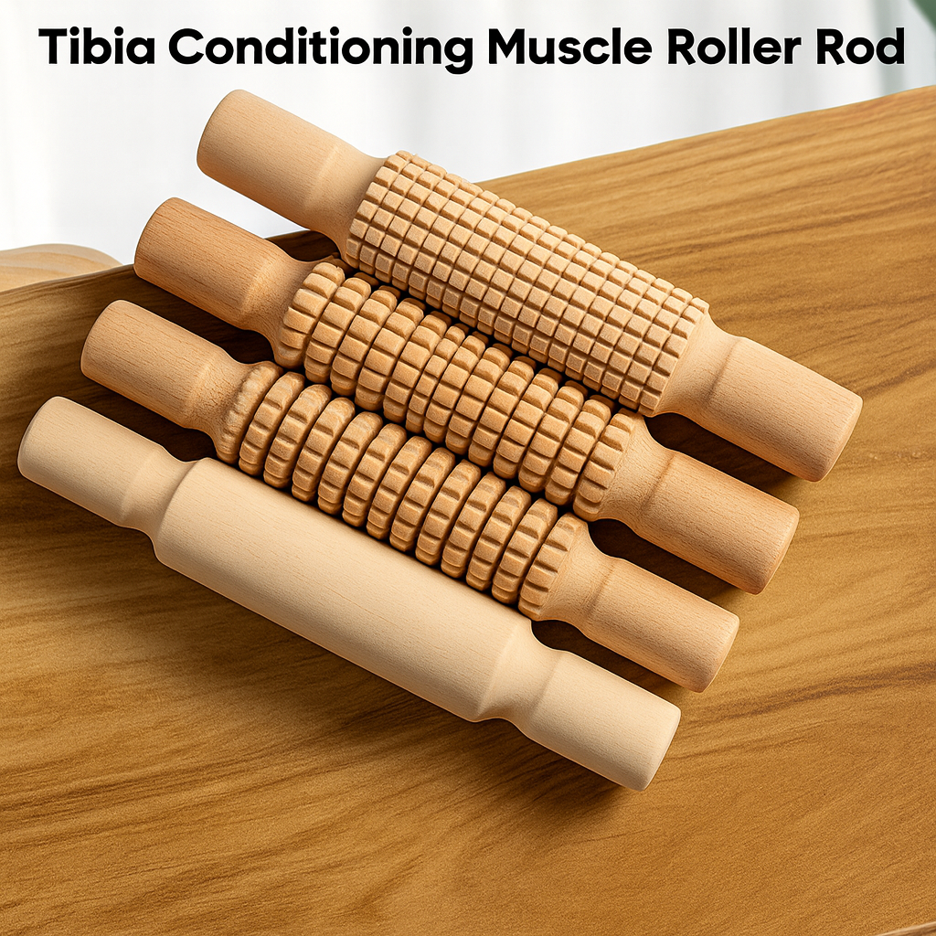 Theia Portable Wooden Muscle Roller Stick – Deep Tissue Relief for Athletes & Recovery