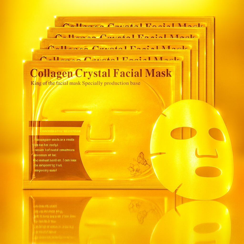 Theia Glow Booster Gold Collagen Face Mask 10Pcs – Anti-Aging, Hydrating, and Dark Circle Treatment