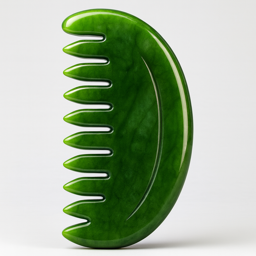 Theia Premium Natural Jade Gua Sha Comb Set – Multi-Shape Massager for Face, Scalp & Body