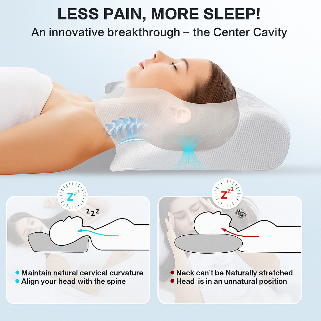 THEIA Ultimate Sleep Pro – Ergonomic Memory Foam Pillow for Neck Support & Spine Alignment