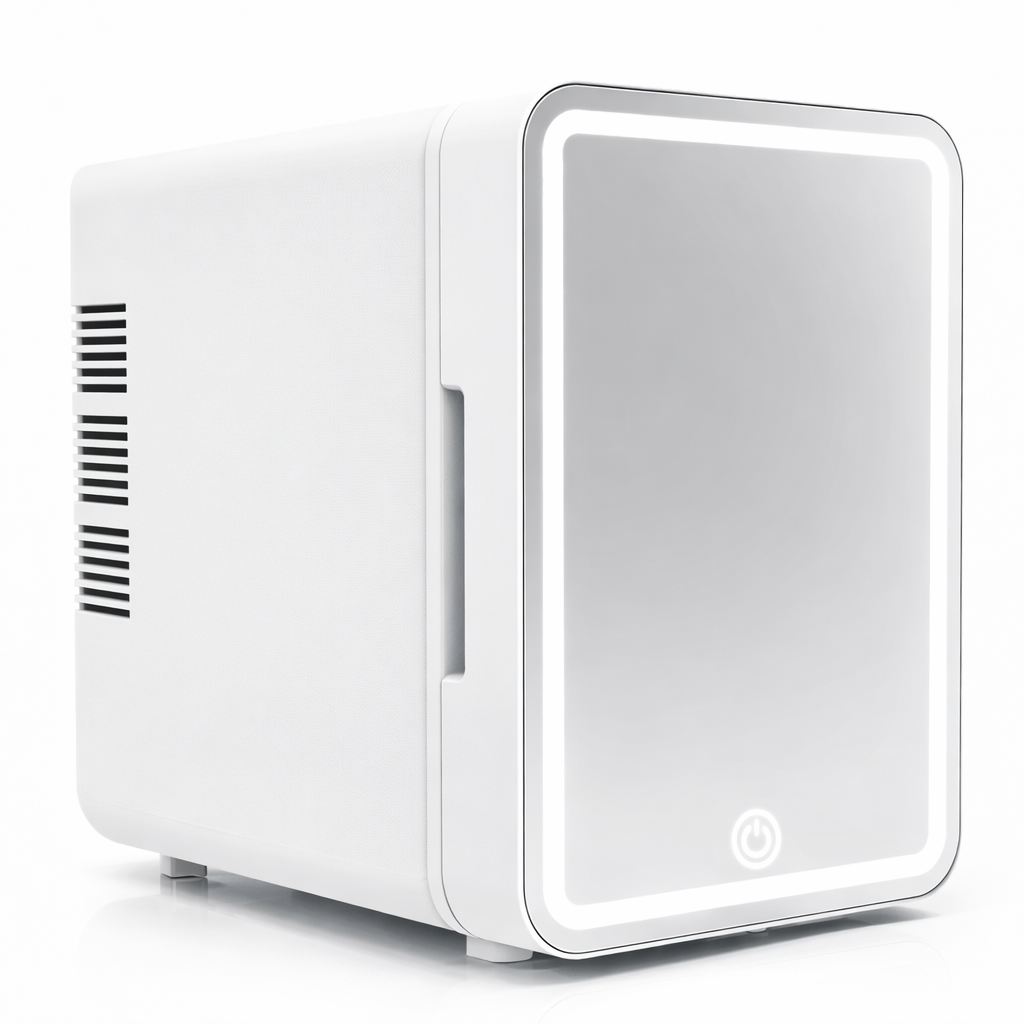 4L Mini Makeup Fridge with LED Mirror – Portable Cosmetic Storage Cooler for Home & Car