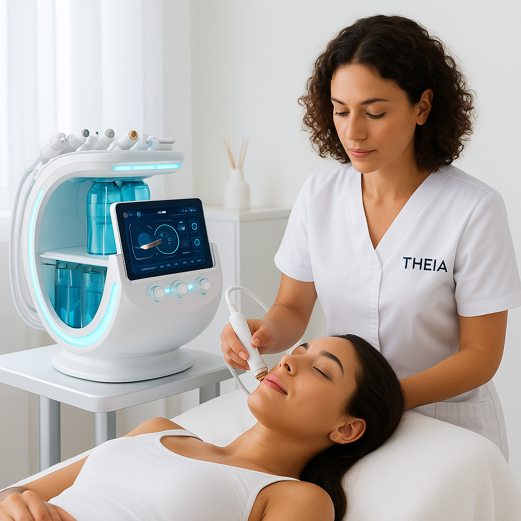 Theia Smart Ice Blue Magic Mirror Skin Analyzer Face Lifting Microdermoabrasion Oxygen Sprayer Hydrodermabrasion Deep cleaning Machine