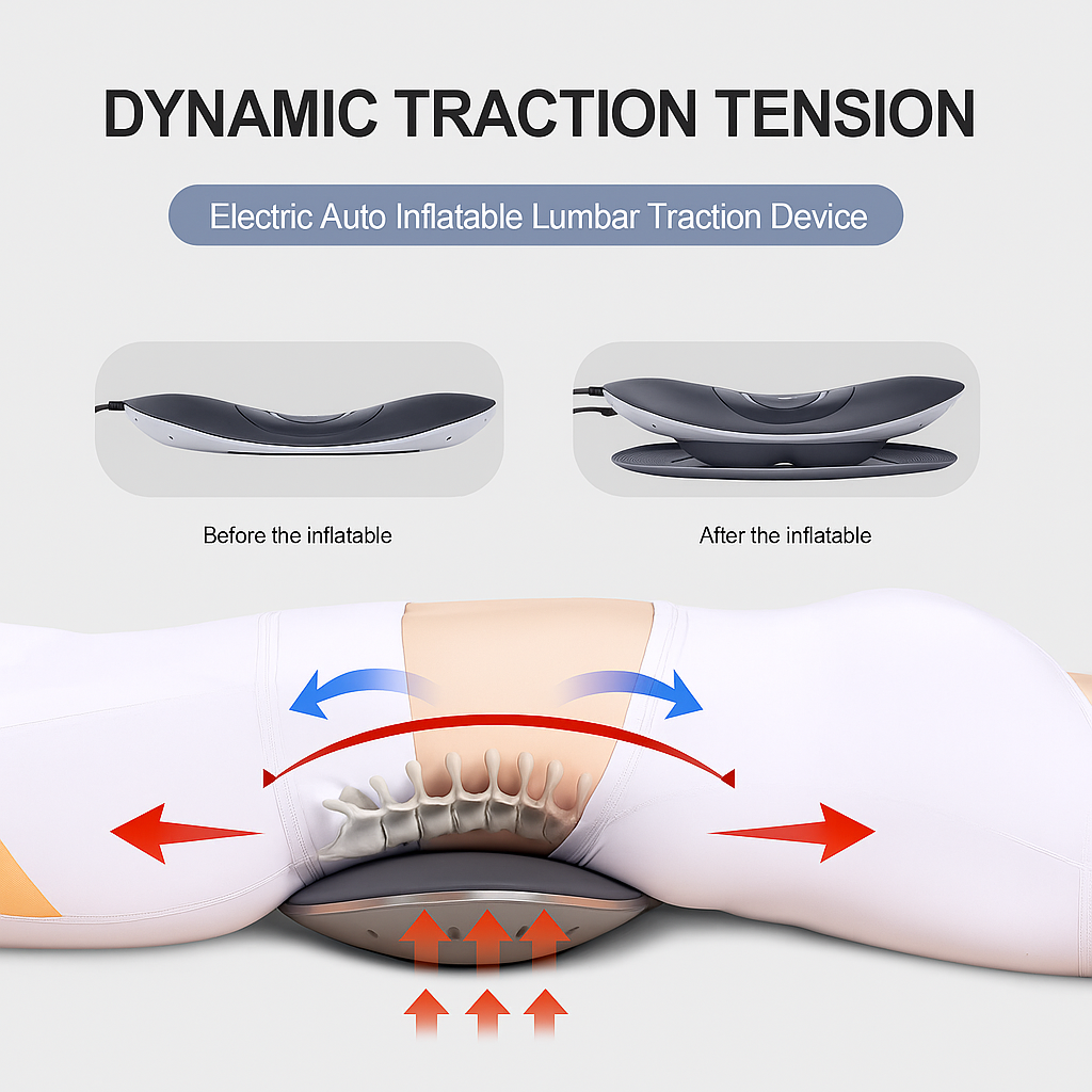 Adjustable Lumbar Traction Device for Lower Back Support | Ergonomic Home Traction System for Comfortable Relaxation
