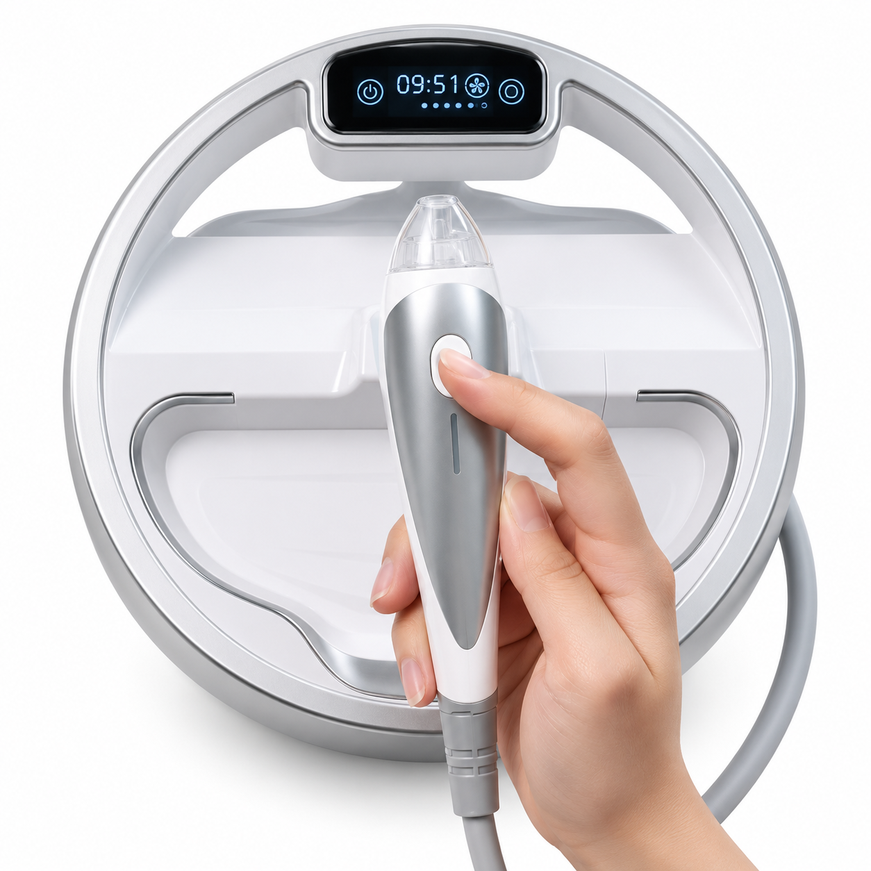 Hydro Dermabrasion Facial Machine with 68kPa Suction, Water Vortex & Dual Tanks