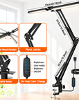 Professional Dual-Head LED Beauty Lamp – 30W, 360 LEDs, Adjustable Swing Arm & Dimmable Salon Lighting