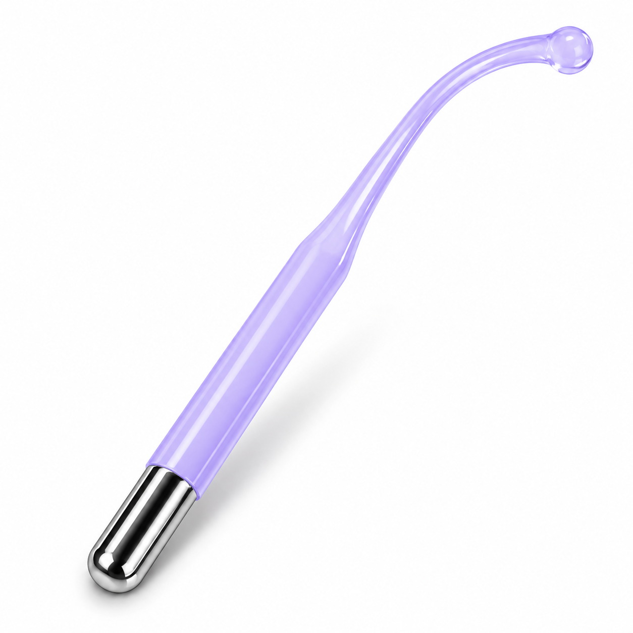 High Frequency Glass Point Electrode – Curved Purple Replacement Attachment for Facial Beauty Devices