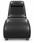 60-Inch Ergonomic Yoga Chaise Lounge – Curved Padded Stretching Chair with Faux Leather Upholstery, Black
