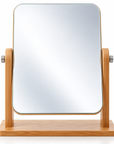 360° Rotating Wooden Vanity Mirror with Adjustable Tabletop Stand