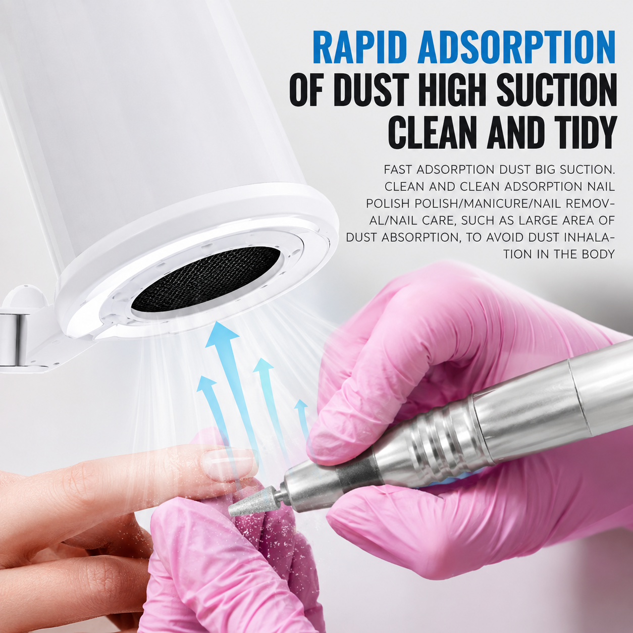 Theia Professional Nail Dust Collector with Overhead Manicure Lamp