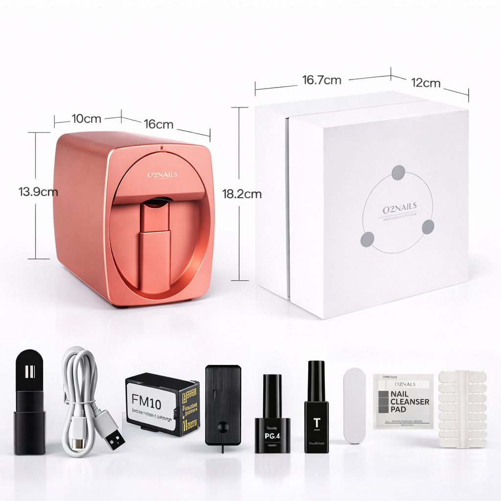 O2Nails Nail Printer M1 Mini Professional 3D Nail Printer – Digital Nail Art for Home or Nail Salon