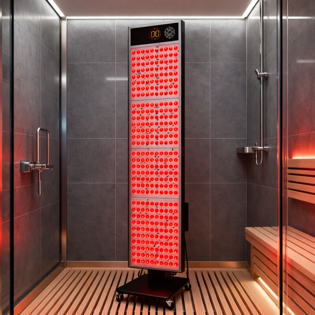 THEIA Infrared Red Light Sauna Panel – Standing Indoor LED Light Sauna, 660nm & 850nm, 1600W, Full Body Use
