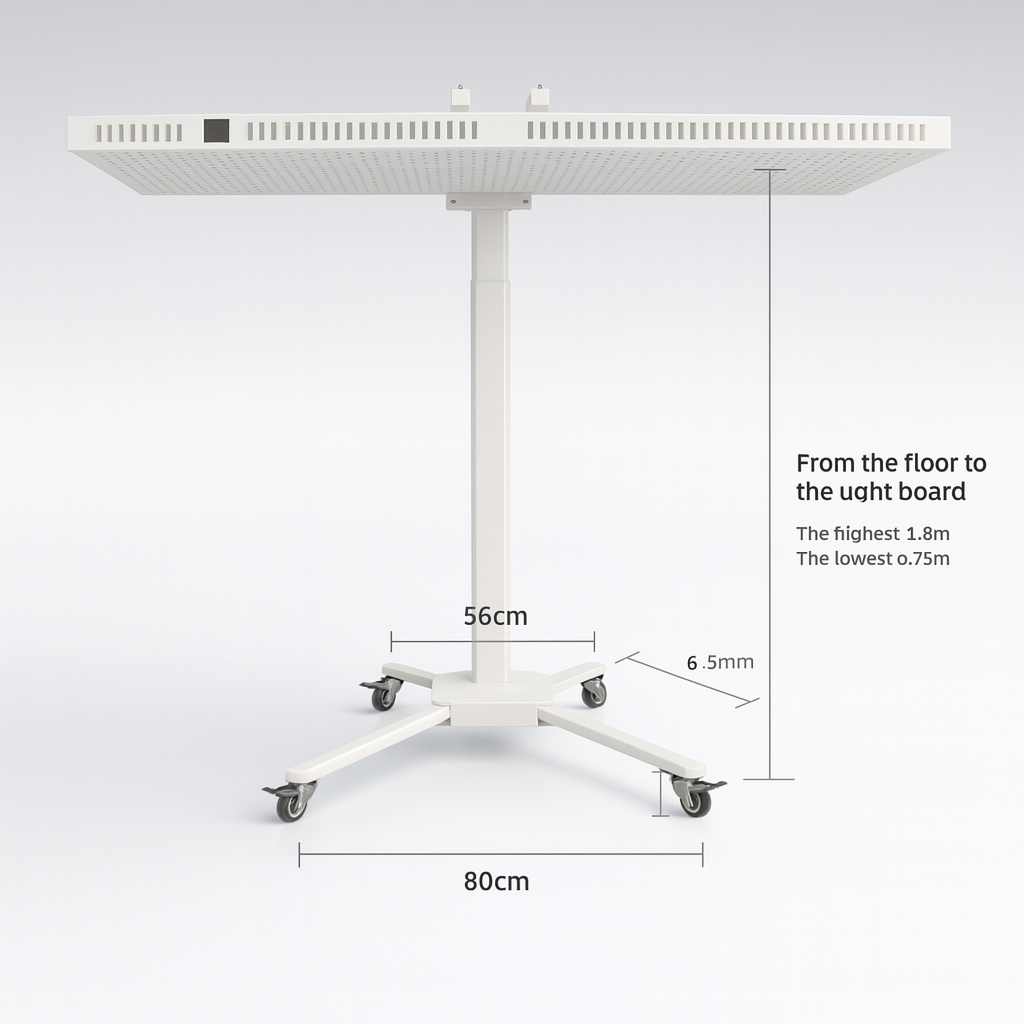 360° Adjustable Red Light Therapy Panel Stand with Remote Control – Electric Height Adjustable Full-Body LED Therapy (Horizontal & Vertical)