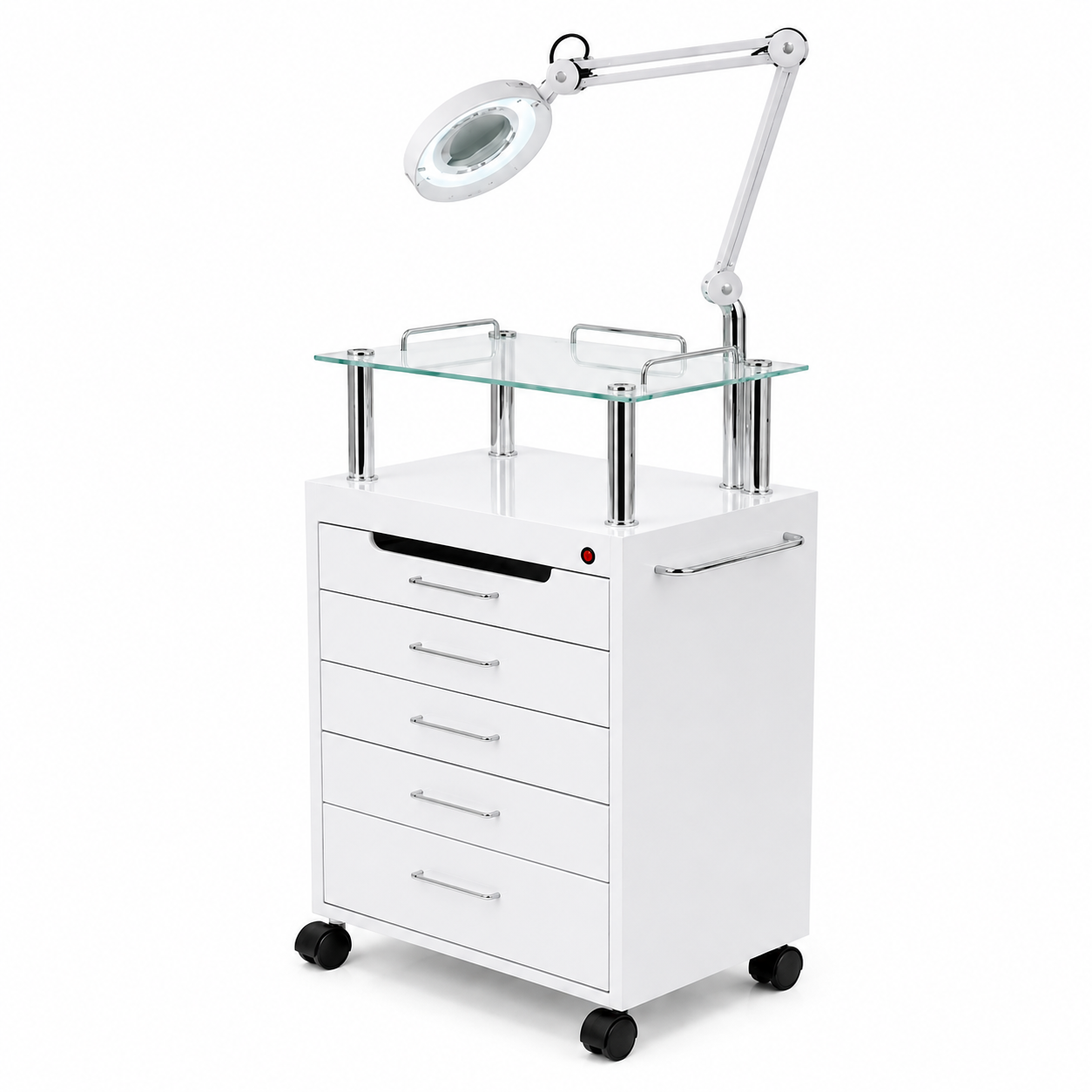 Beauty Salon Trolley with Magnifying Lamp & Drawers | THEIA