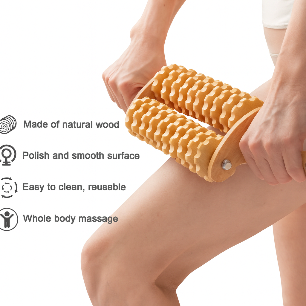 Theia DualCore Wooden Body Roller – Deep Tissue Meridian Massager