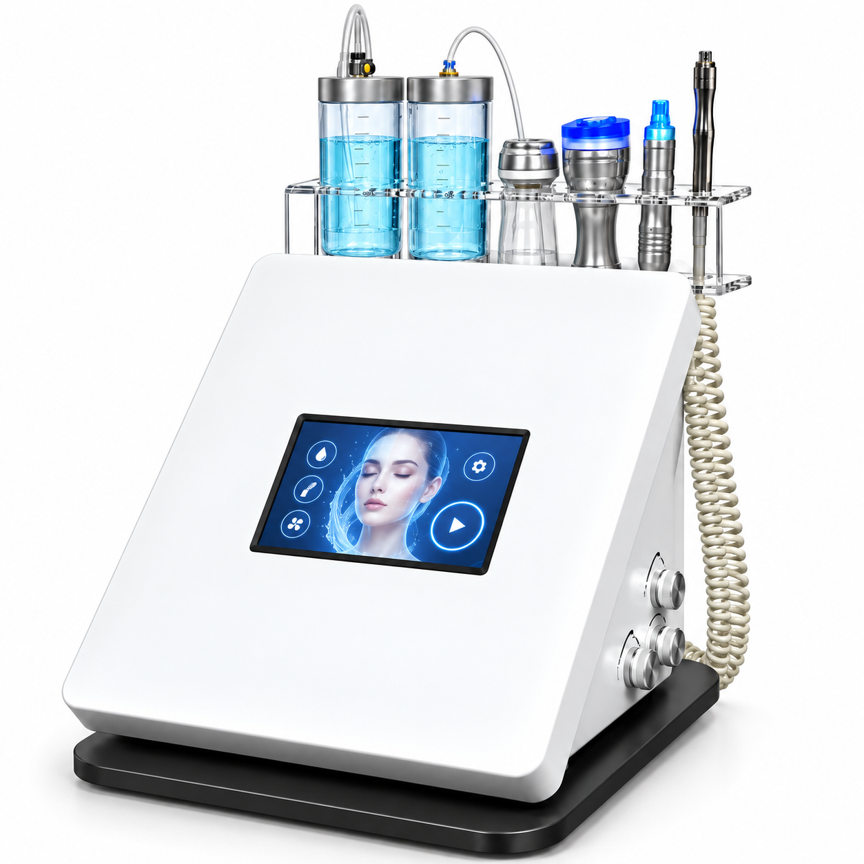 4-in-1 Hydro Dermabrasion Facial Machine with Ultrasonic, Microdermabrasion & Cold Hammer