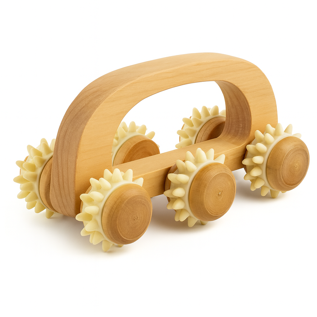 Wood Therapy Massage Roller – Deep Tissue Wooden Fascia Tool for Sore Muscles & Lymphatic Drainage