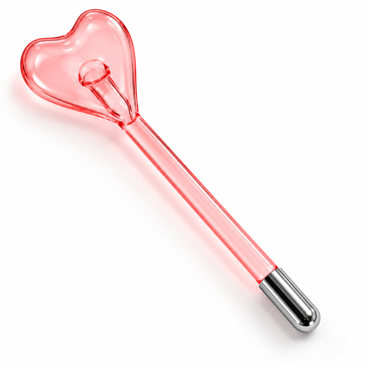 High Frequency Glass Heart Electrode – Pink Replacement Attachment for Facial & Beauty Devices