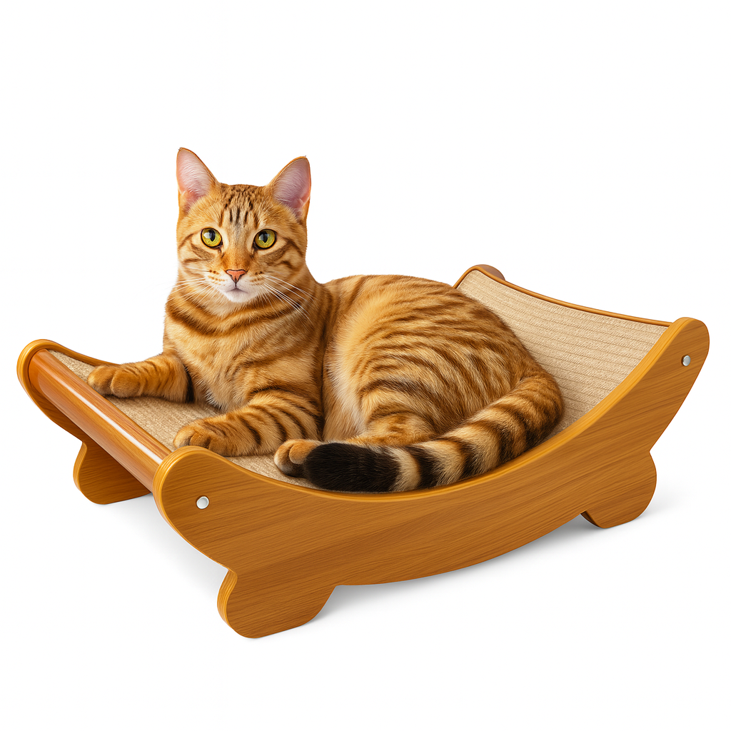 Theia Wooden Cat Scratcher & Bed