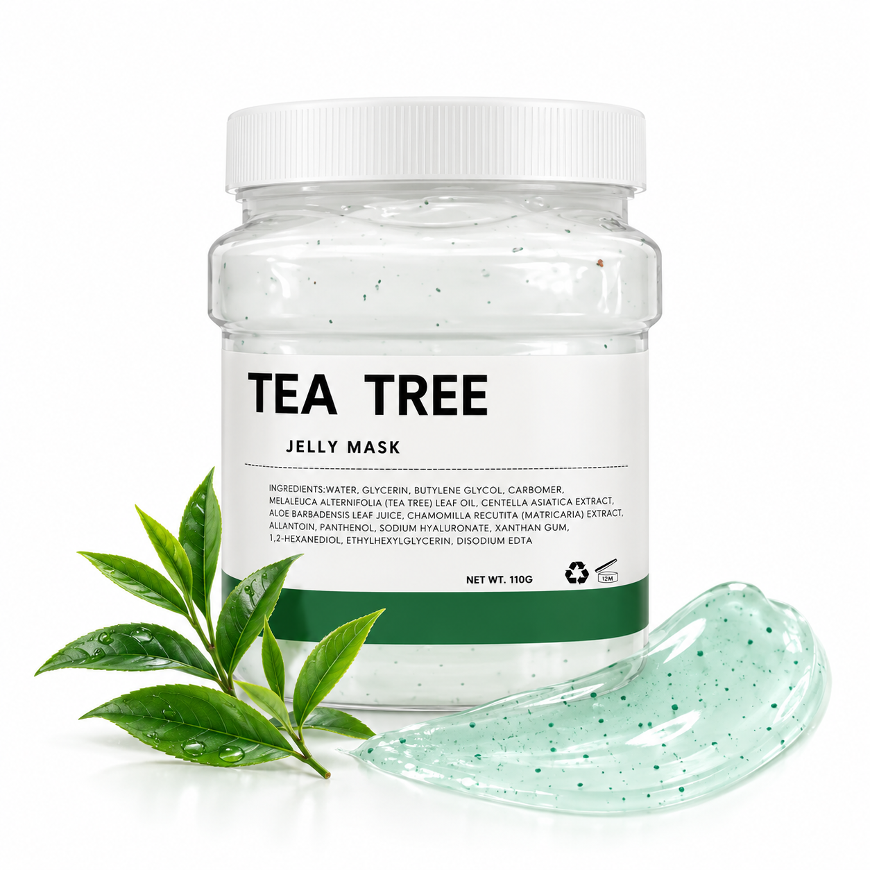 Professional Tea Tree Hydro Jelly Peel-Off Facial Mask Powder 300g / 10.6 oz – Clarifying & Purifying Spa Mask