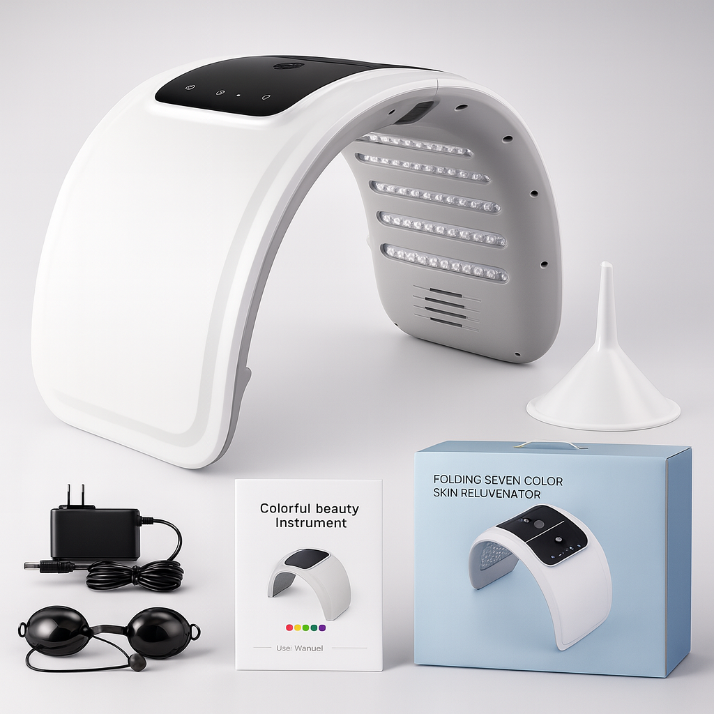 Professional 7-Color LED PDT Light Therapy Mask Skin Rejuvenation & Anti-Aging Device for Face Lifting, Wrinkle Reduction