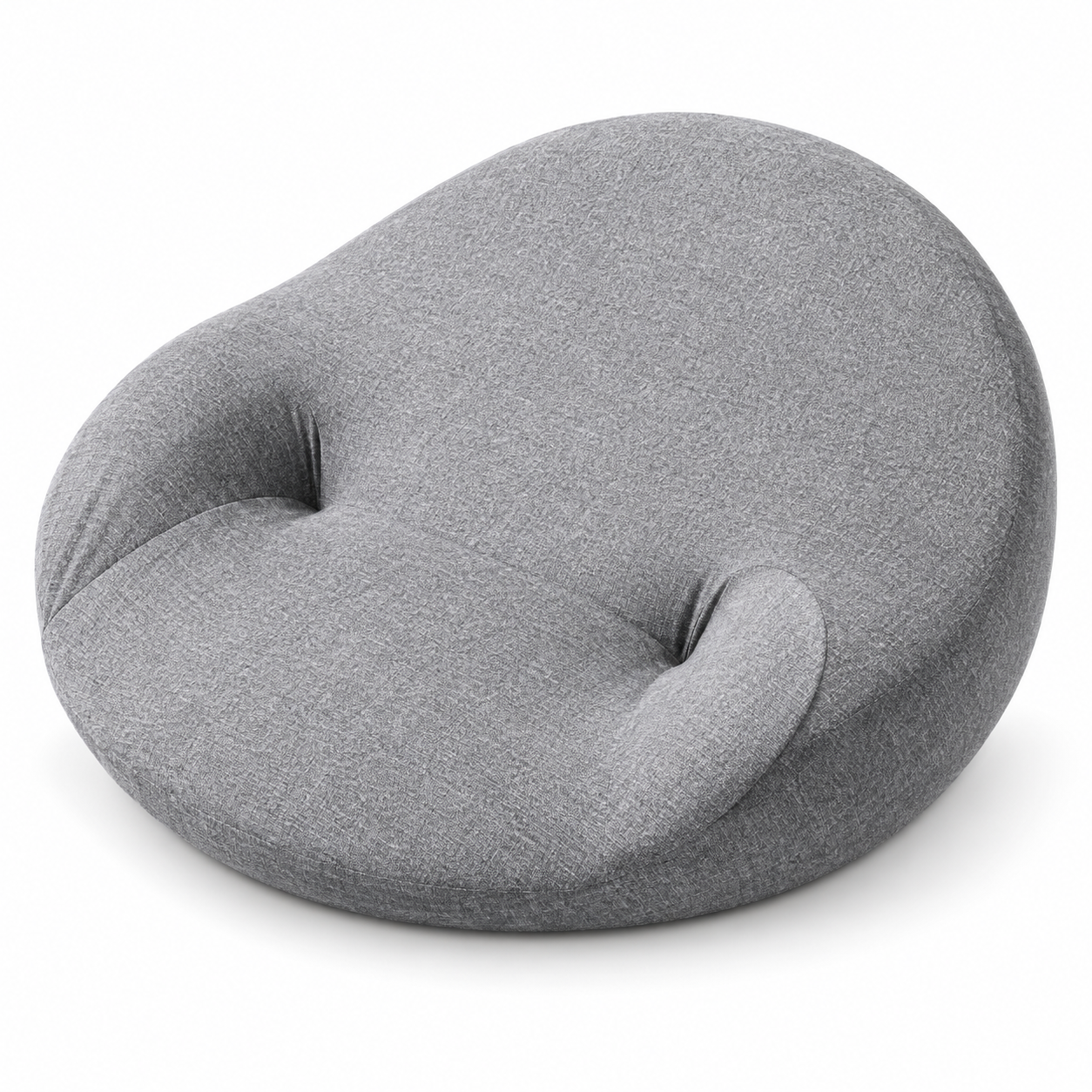 Meditation Floor Cushion with Integrated Back Support – Ergonomic Gray Yoga Sitting Pillow
