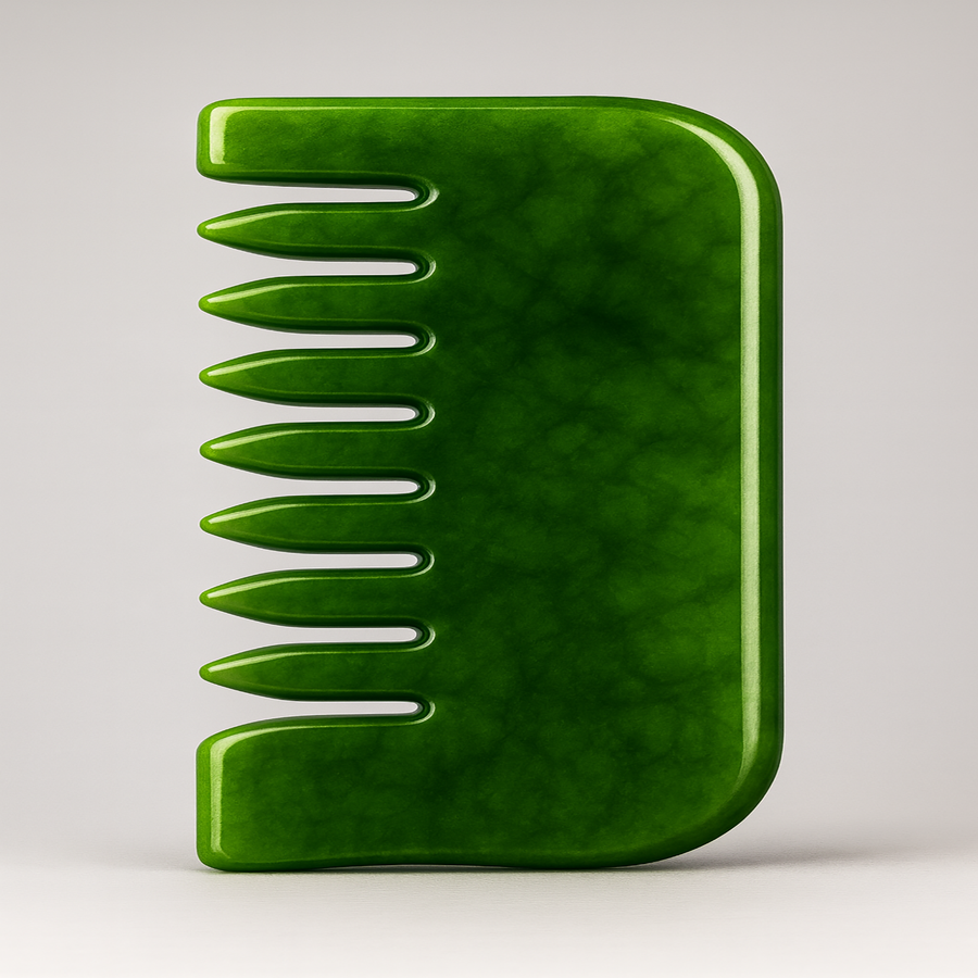 Theia Premium Natural Jade Gua Sha Comb Set – Multi-Shape Massager for Face, Scalp & Body