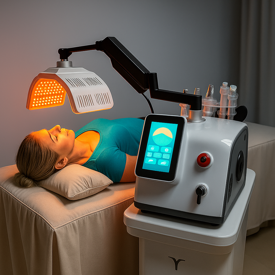 Photodynamic 7 Colors With High Power Piranha LEDS PDT Machine 5 Handles Light Therapy Facial Care