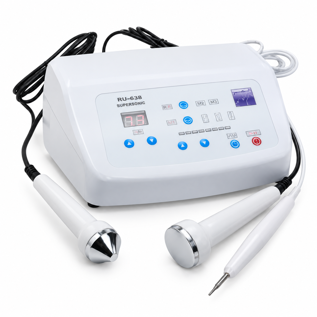 Professional Ultrasonic Facial & Body Beauty Machine with 3 Handpieces