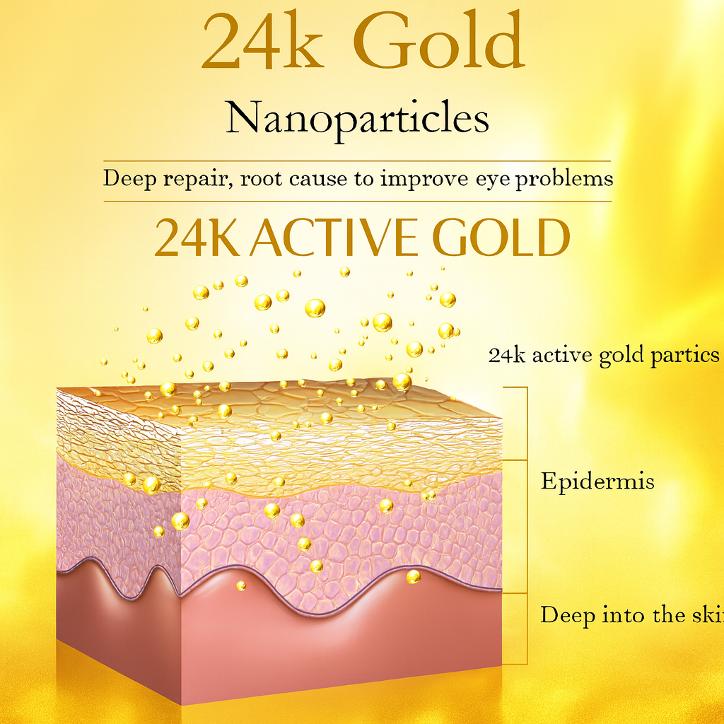 24K Gold Niacinamide Skincare Set – Anti-Aging Serum, Collagen Eye Cream & Dark Circle Remover
