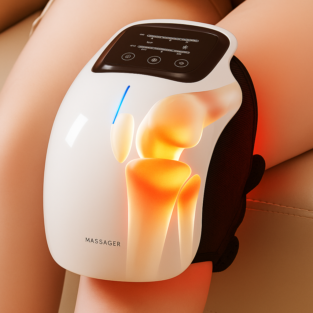 3-in-1 Knee Massager with Heat, Vibration and Light Therapy | Adjustable Wellness Device for Knee Comfort at Home