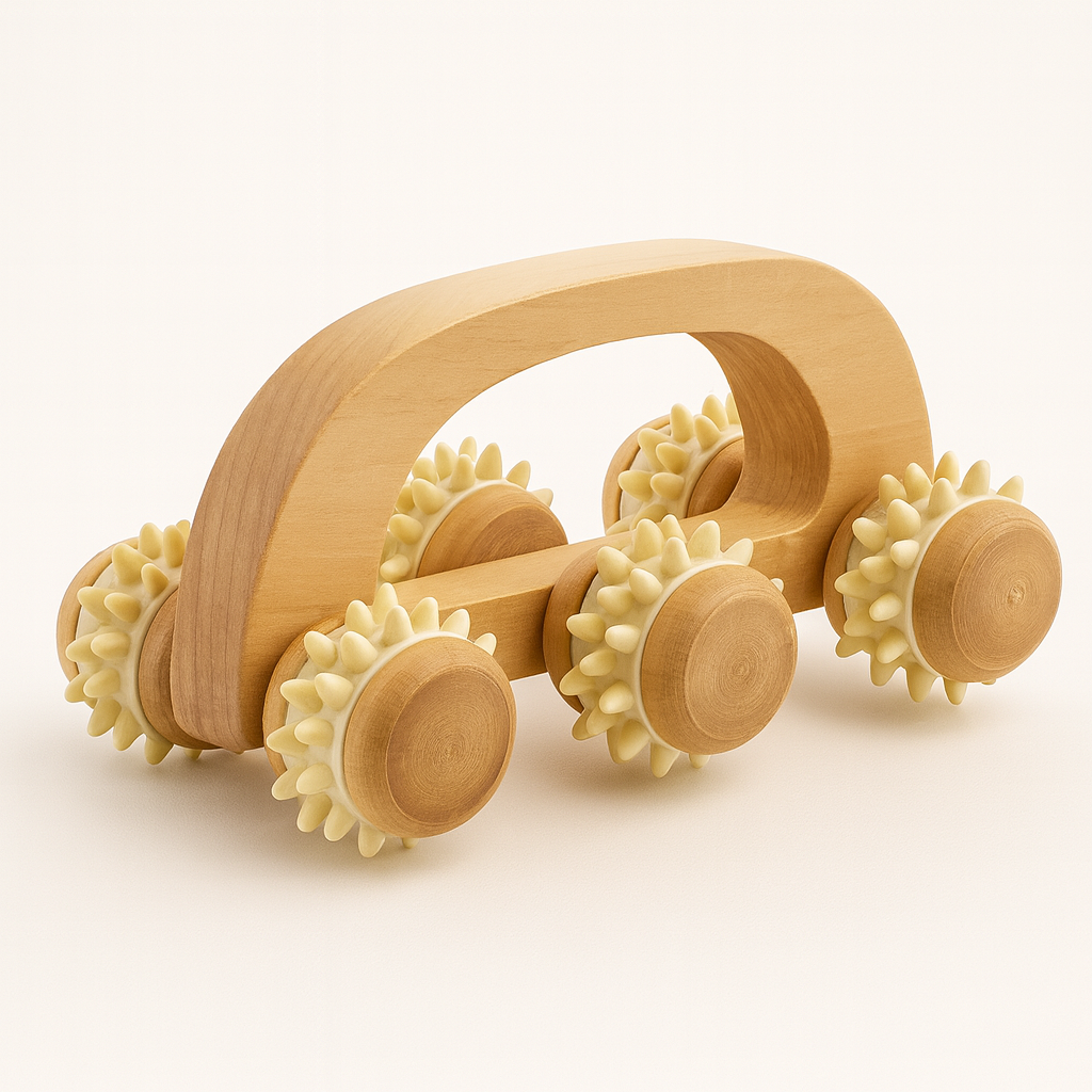 Wood Therapy Massage Roller – Deep Tissue Wooden Fascia Tool for Sore Muscles & Lymphatic Drainage