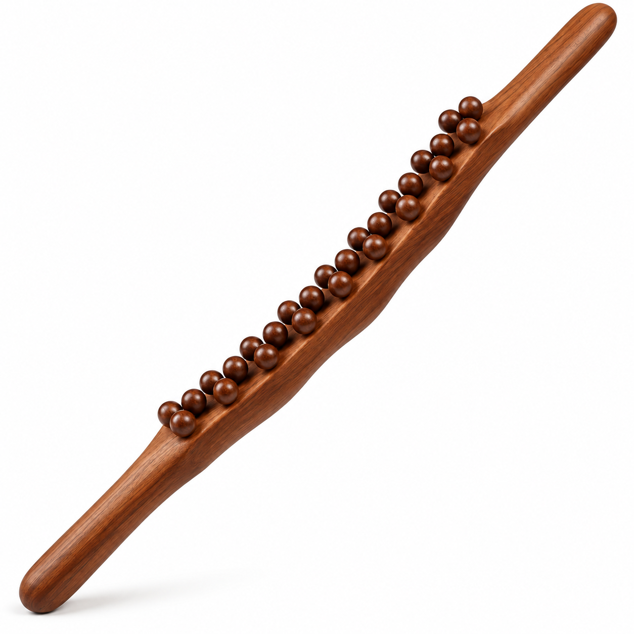 Wooden Gua Sha Massage Stick with Rolling Beads – Full Body Wood Therapy Tool for Back, Legs & Arms