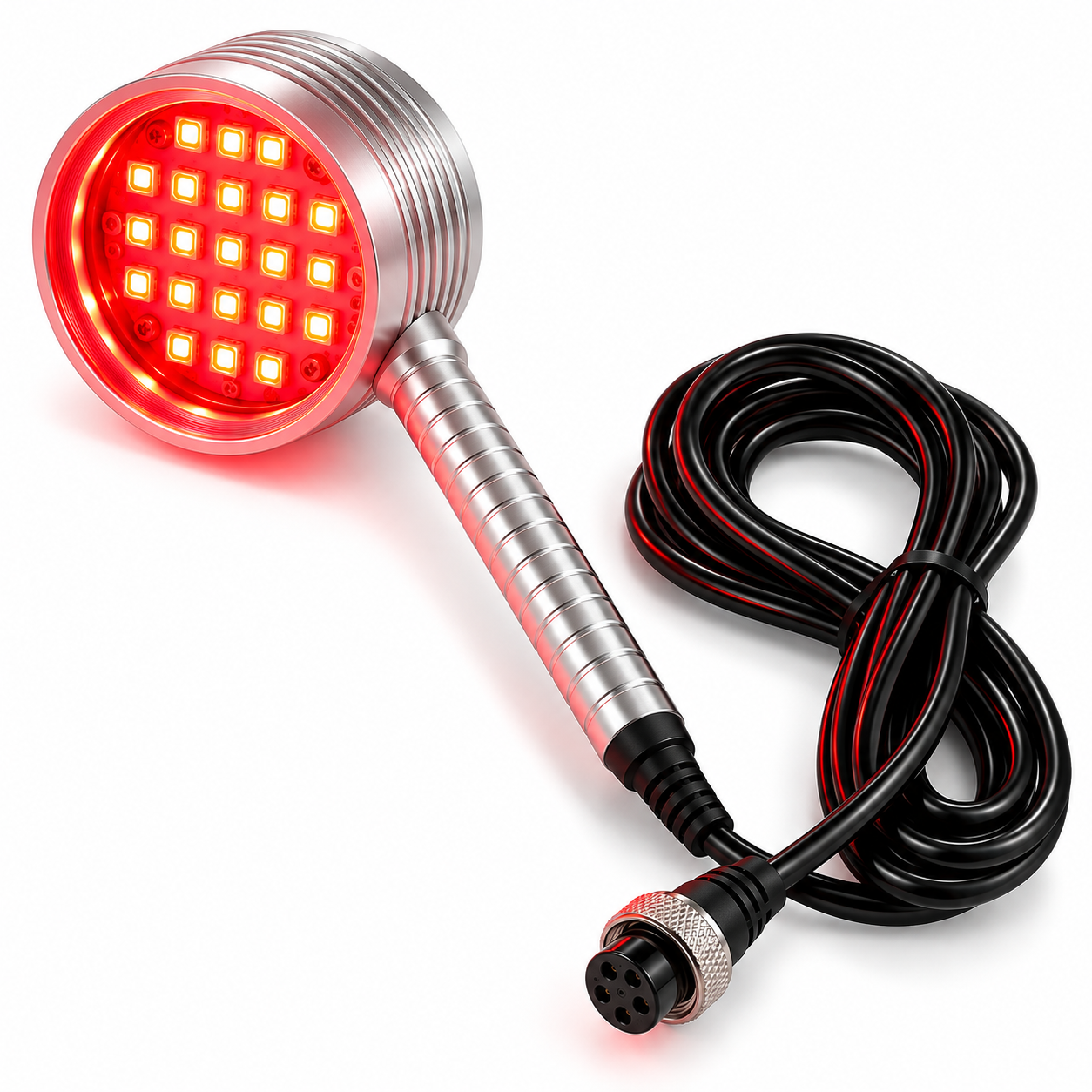 Professional Red LED Light Therapy Replacement Handpiece with Cable for Compatible Facial Machines