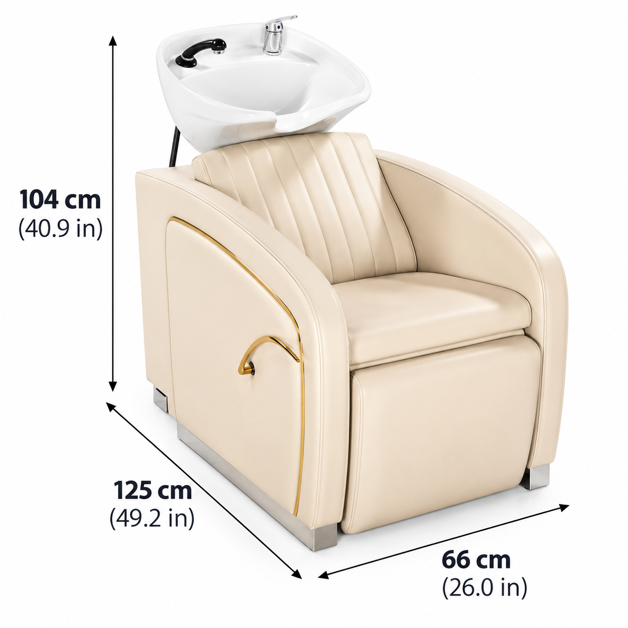 Luxury Backwash Shampoo Chair with Ceramic Basin
