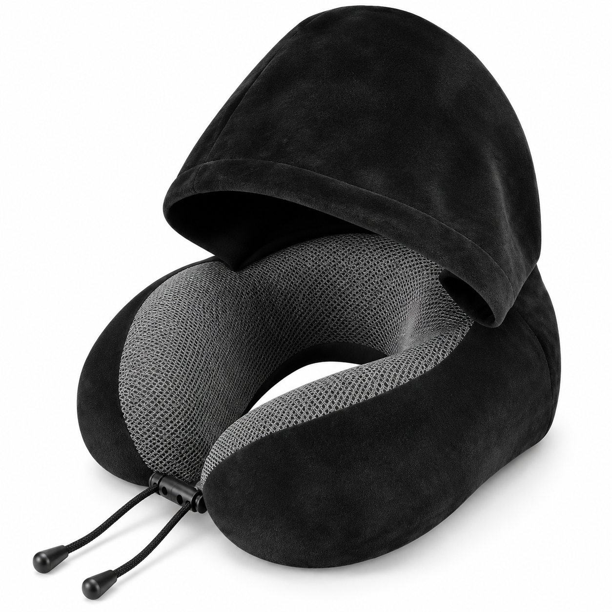 Hooded Memory Foam Travel Neck Pillow – Ergonomic Comfort for Every Journey