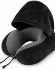 Hooded Memory Foam Travel Neck Pillow – Ergonomic Comfort for Every Journey