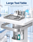 Professional Dental & Clinical Utility Trolley with Large Tool Tray, Storage Shelves & Lockable Wheels