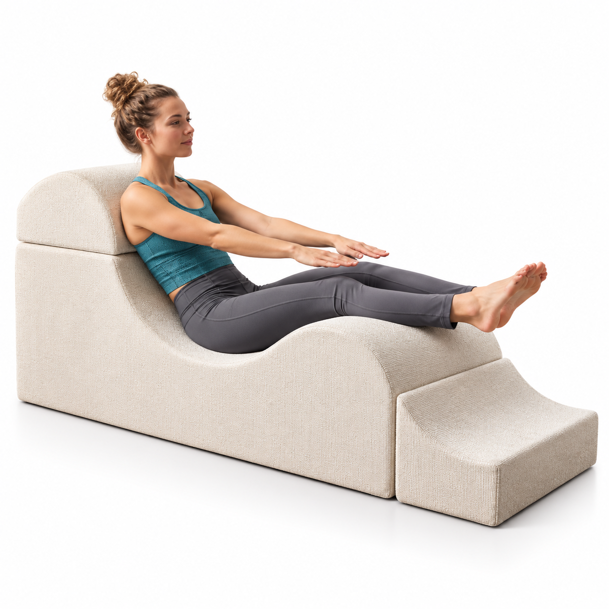 Convertible Floor Lounge Chair with Backrest & Leg Support – Modular Upholstered Recliner