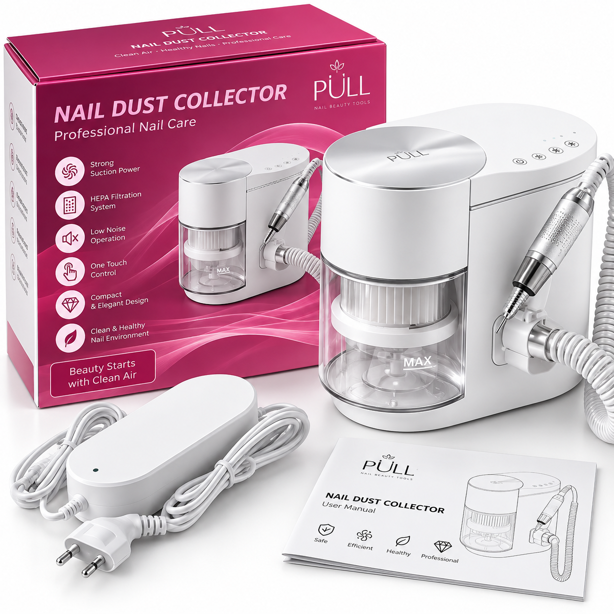 2-in-1 Professional Nail Drill & Dust Collector 35,000 RPM with 12kPa Suction