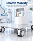 Professional Dental & Clinical Utility Trolley with Large Tool Tray, Storage Shelves & Lockable Wheels