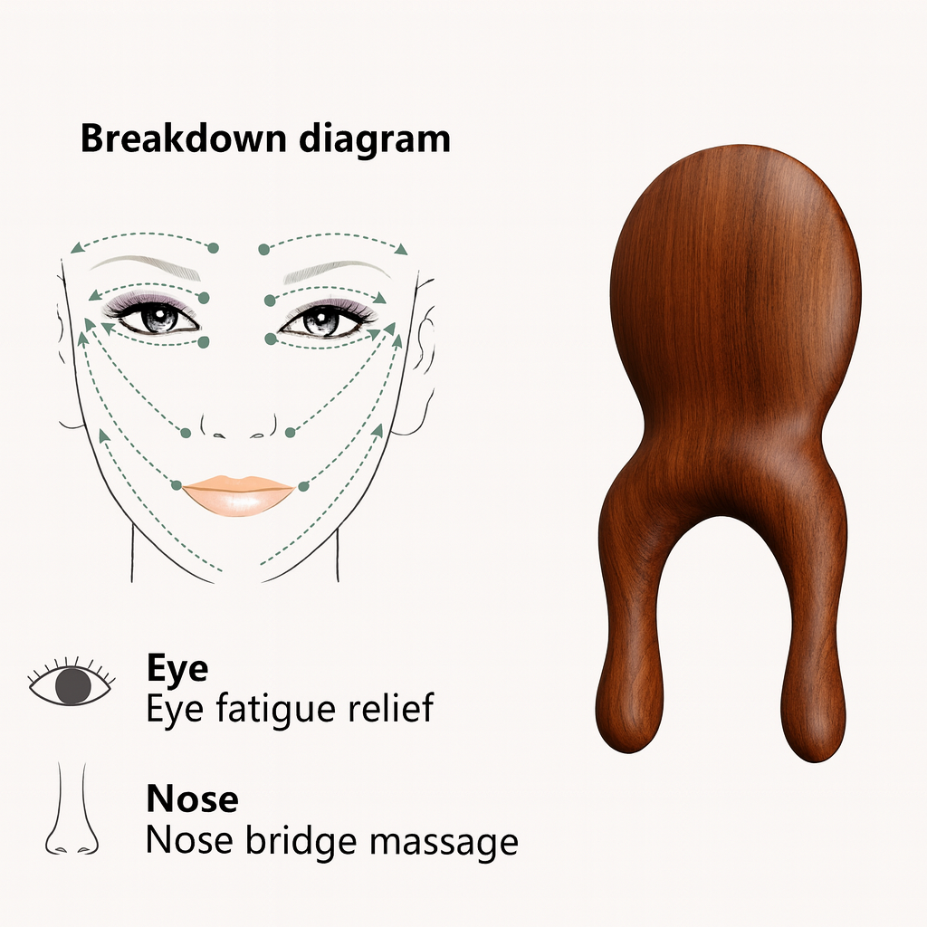 Sandalwood Facial Lifting & Meridian Comb Massager