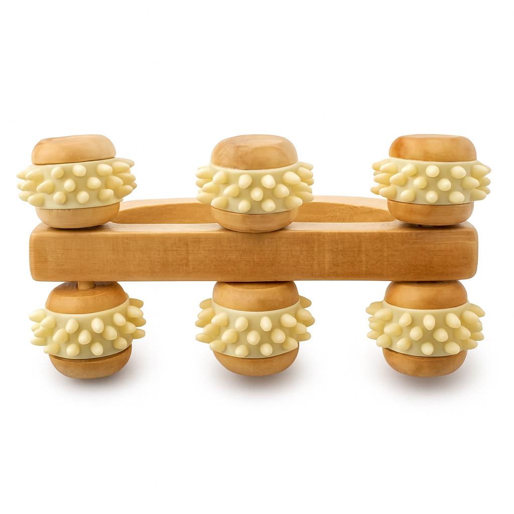 Wood Therapy Massage Roller – Deep Tissue Wooden Fascia Tool for Sore Muscles & Lymphatic Drainage
